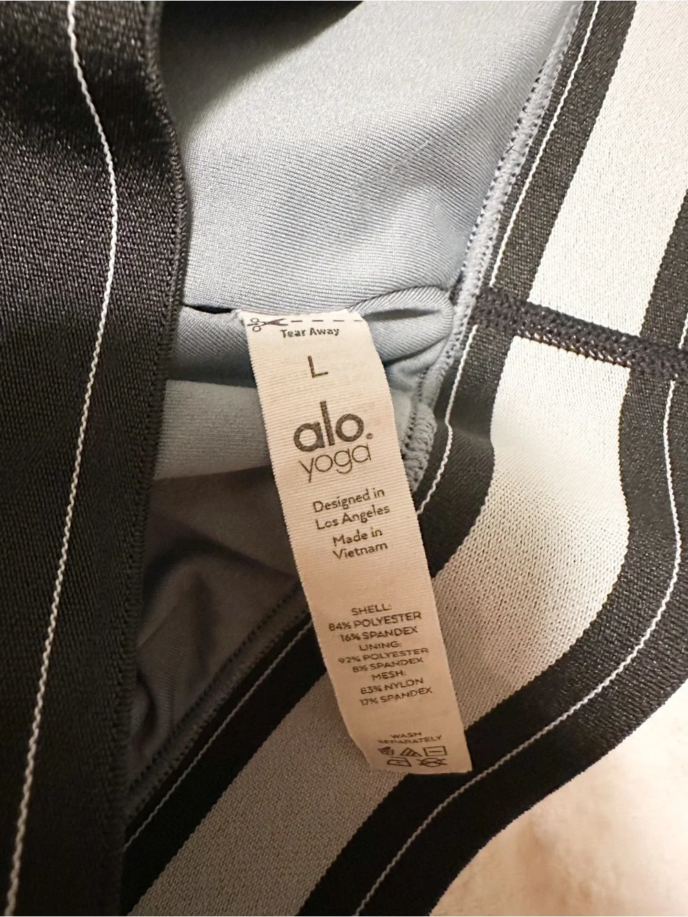 ALO Yoga Airlift Suit Up Bra in Dusty Blue (Size: Large)